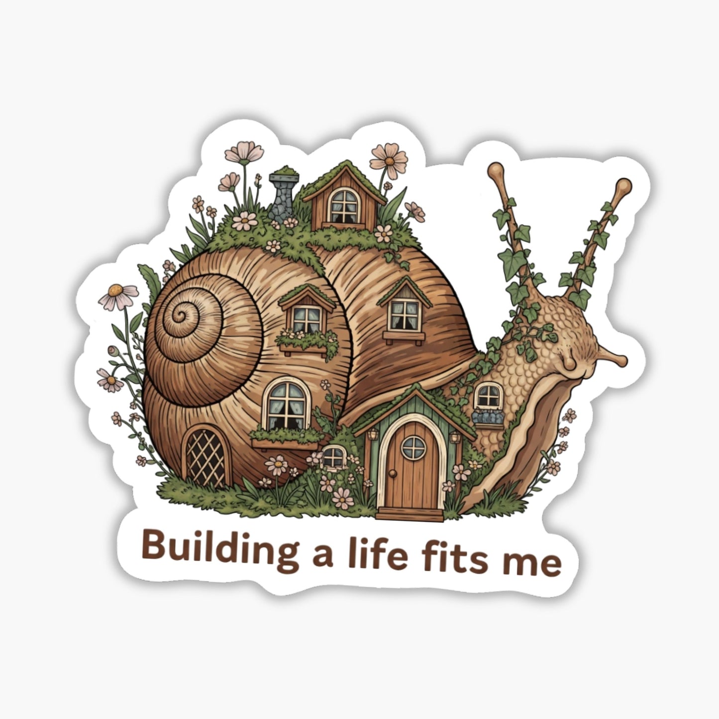 Self-Love Wellness Sticker - Custom Made Snail Cottagecore Decal