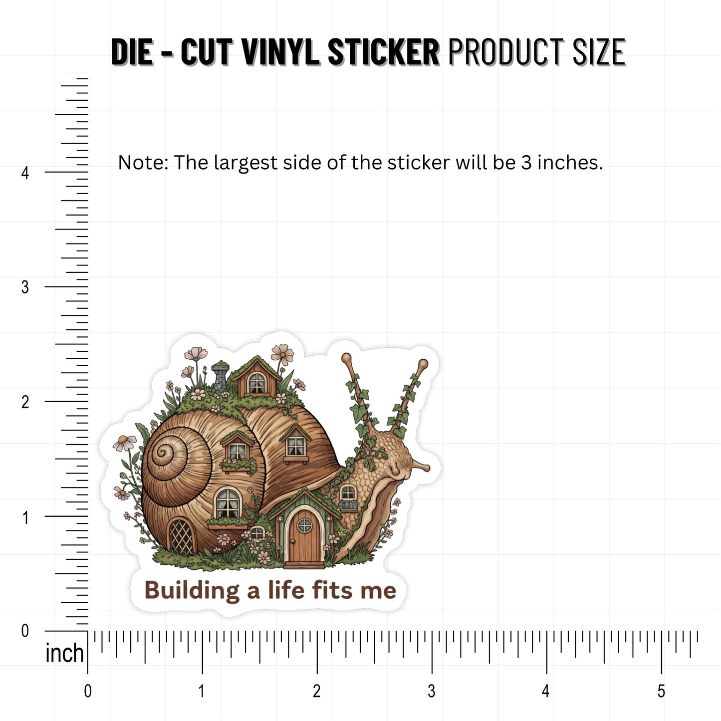 Self-Love Wellness Sticker - Custom Made Snail Cottagecore Decal