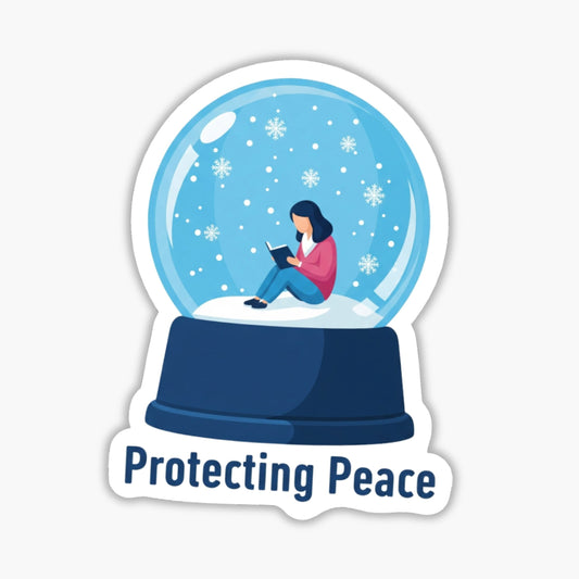Peace Is A Priority Mental Health Sticker - Serene Snow Globe Vinyl