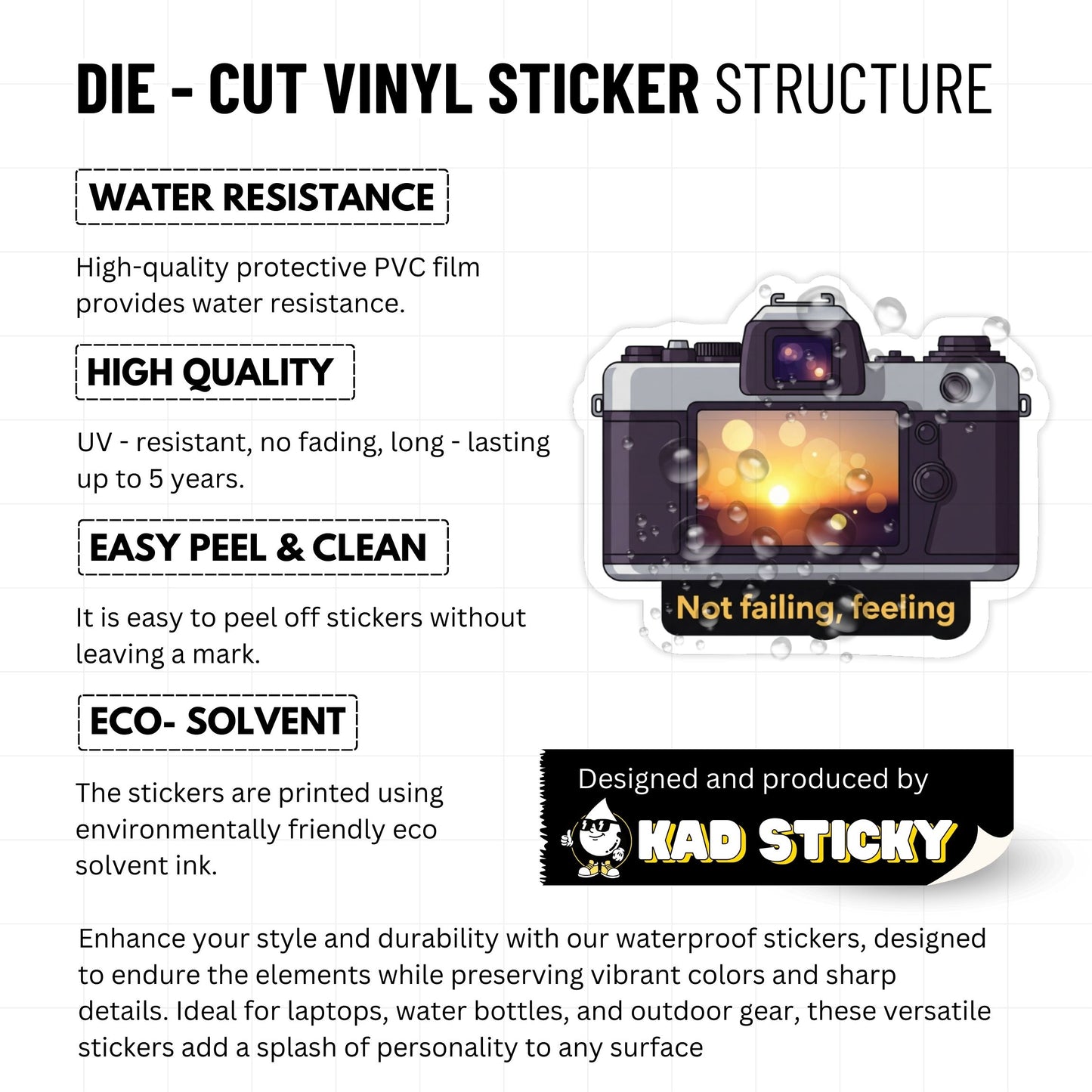 Mental Health Sticker - Not Failing Just Feeling - Matte Vinyl