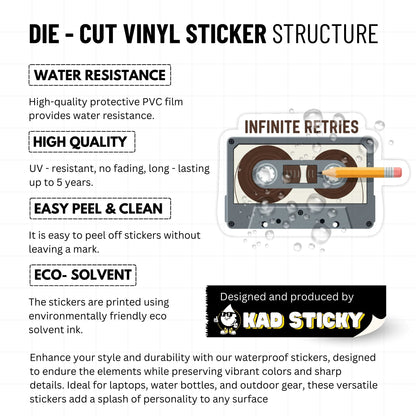 "Start Again" Cassette Tape Mental Health Sticker - Matte Vinyl