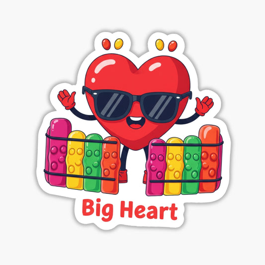 Mental Health Sticker - Big Heart Boundaries Fun Vinyl Decal