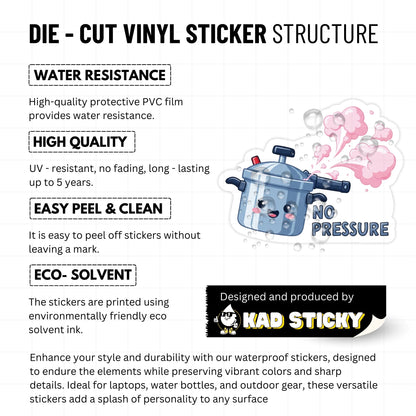 Progress Over Pressure Sticker - No Pressure Funny Wellness Decal