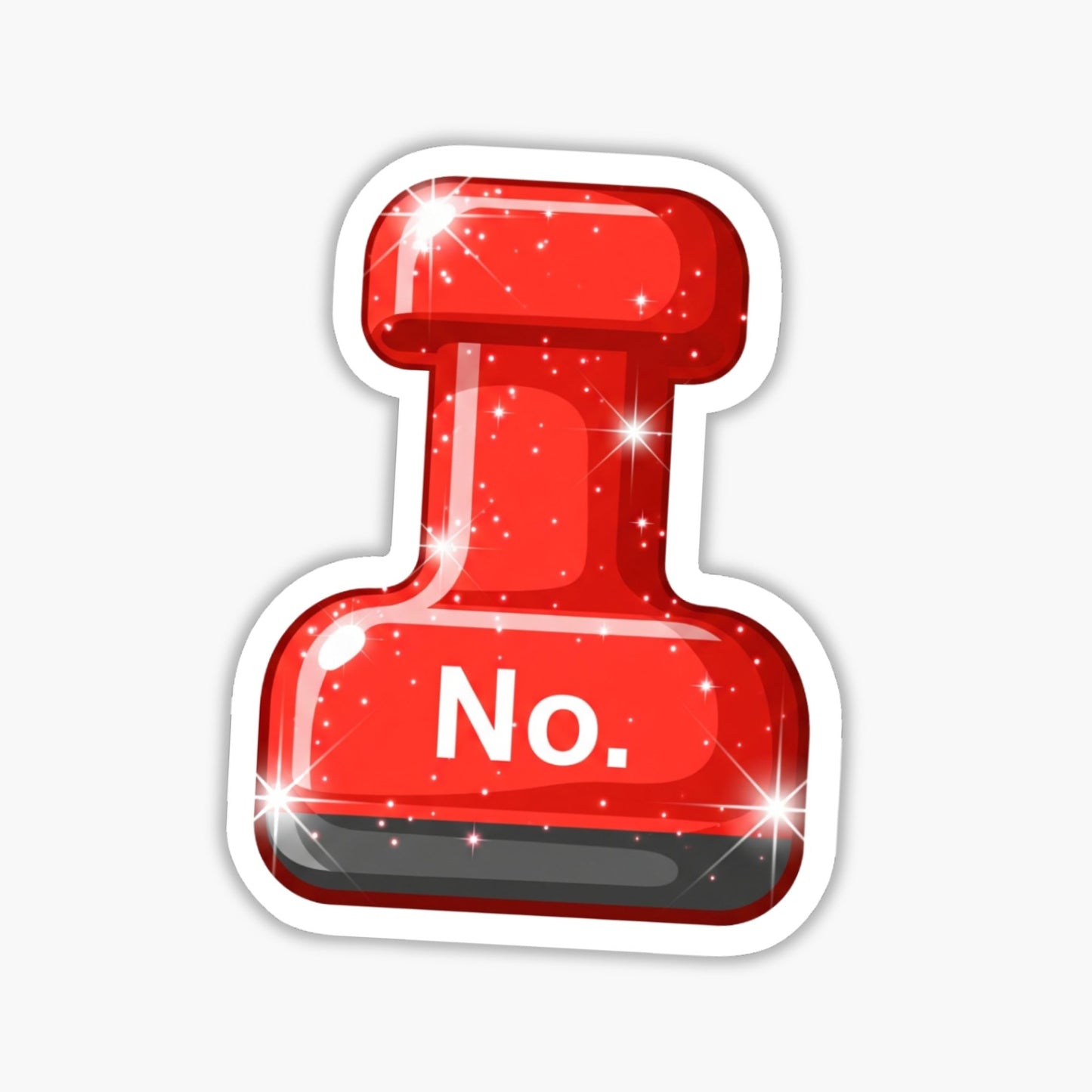 Boundary Setting Sticker - Sparkling Red No Button Decal