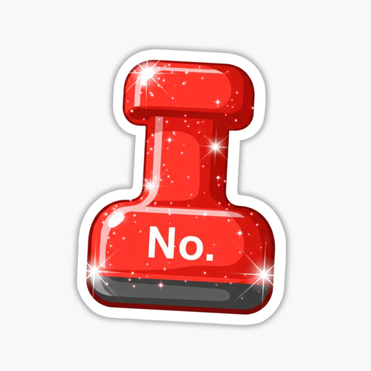 Boundary Setting Sticker - Sparkling Red No Button Decal