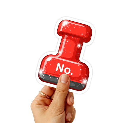 Boundary Setting Sticker - Sparkling Red No Button Decal