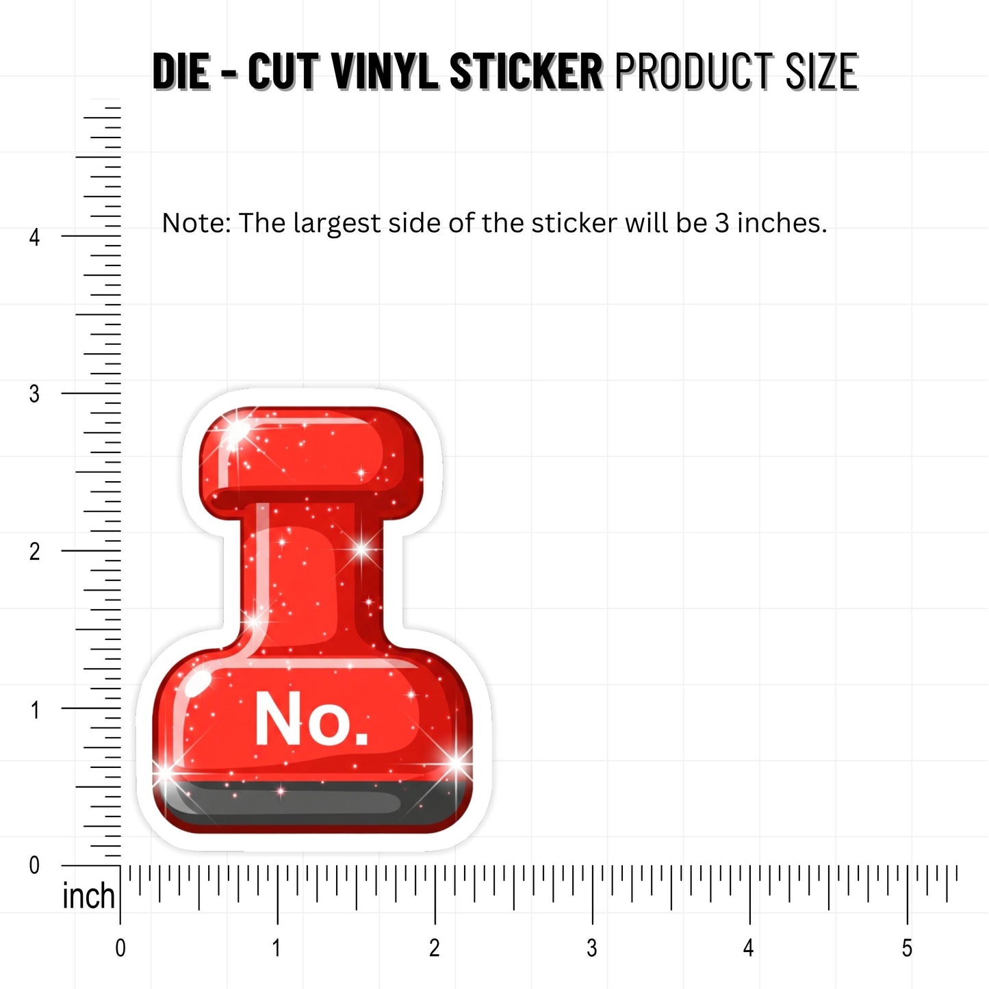 Boundary Setting Sticker - Sparkling Red No Button Decal