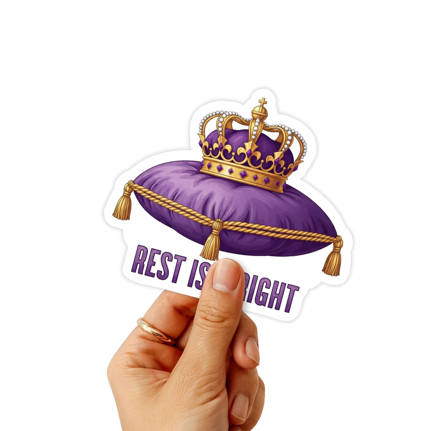 Rest is a Right Self Care Sticker Crown Design Vinyl Decal