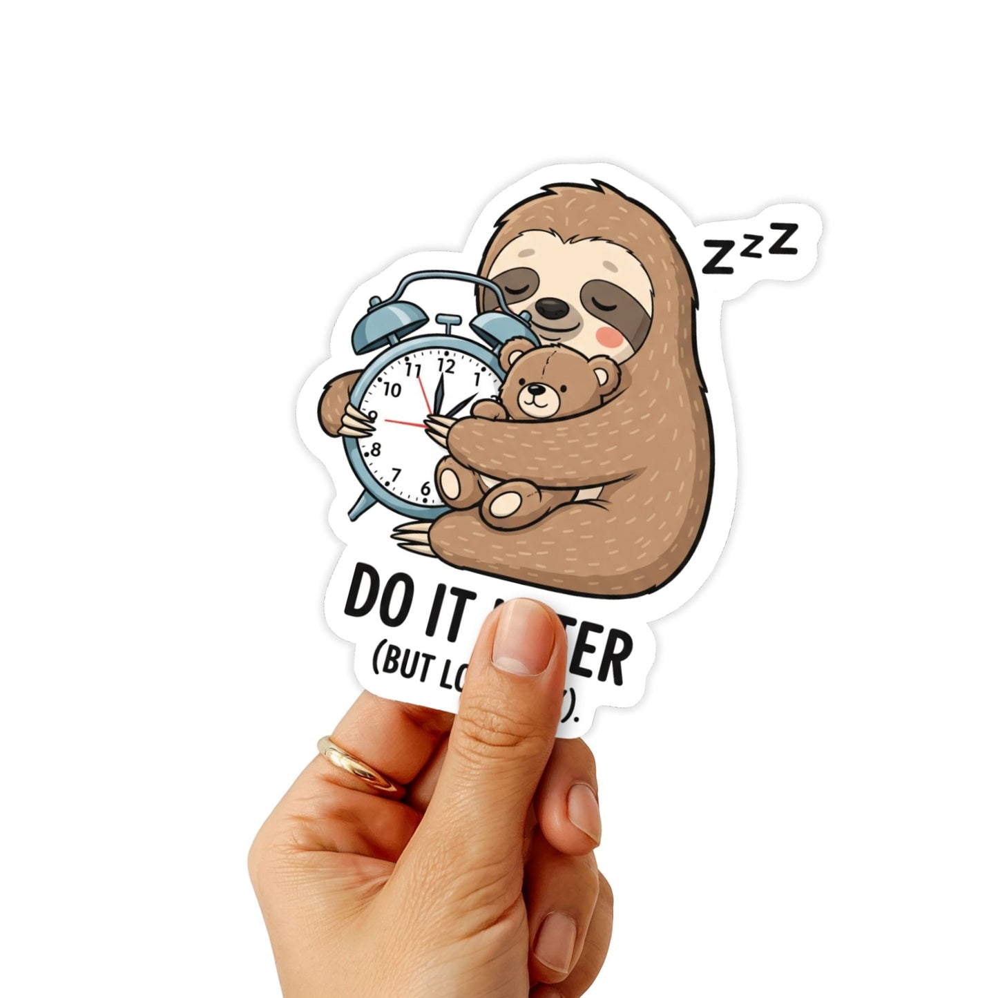 ADHD Sloth Sticker - Later With Love Punchline Vinyl Decal