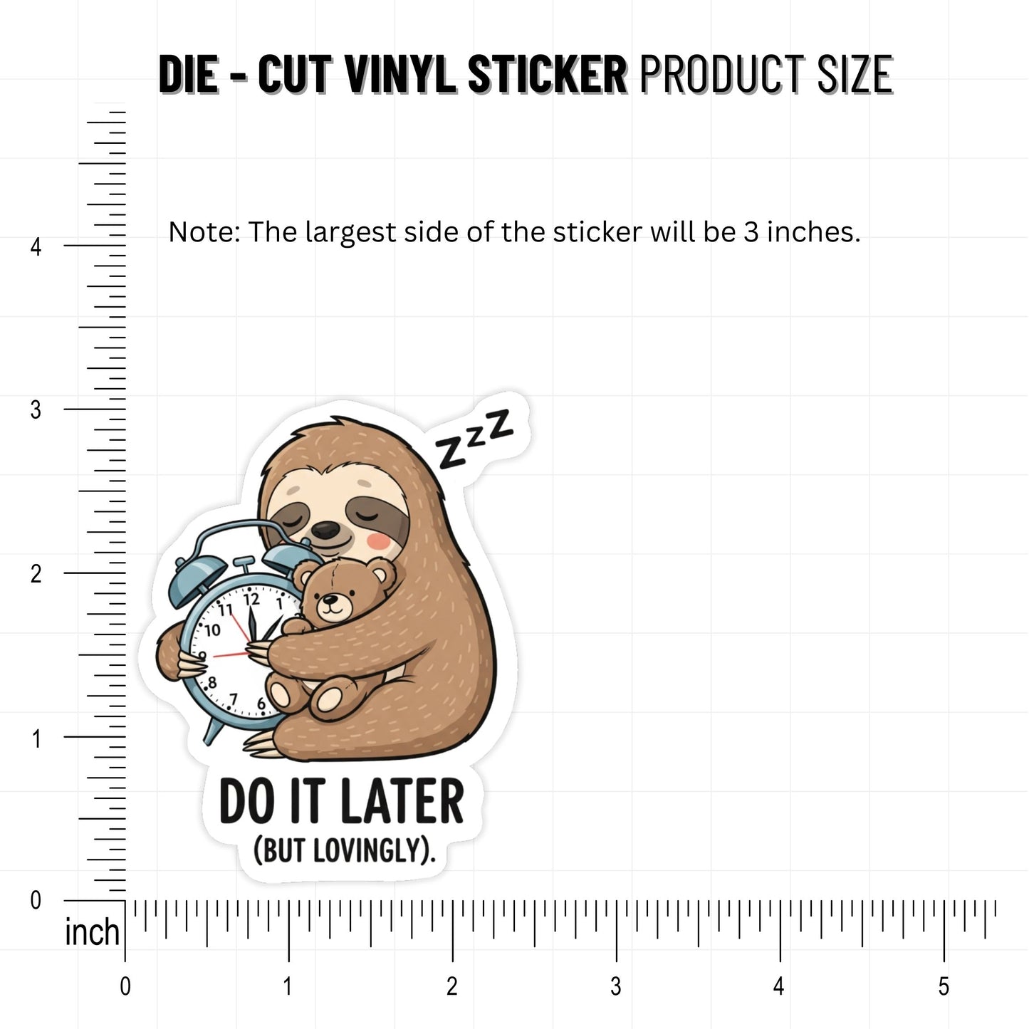 ADHD Sloth Sticker - Later With Love Punchline Vinyl Decal