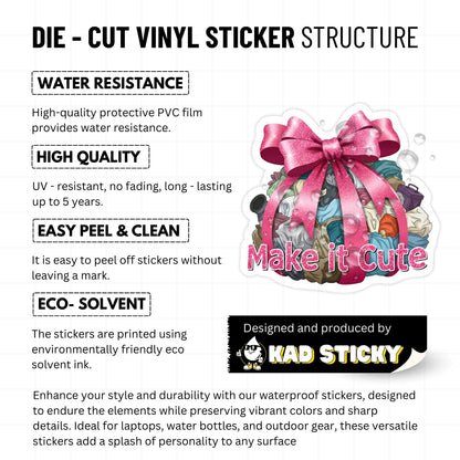 Executive Dysfunction Sticker - Make It Cute Sparkle Grunge