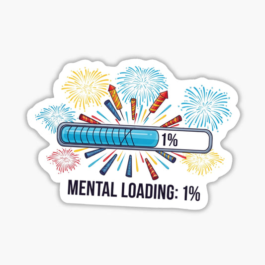 Mental Loading 1% Funny ADHD Sticker - Neurodivergent Tech Decal