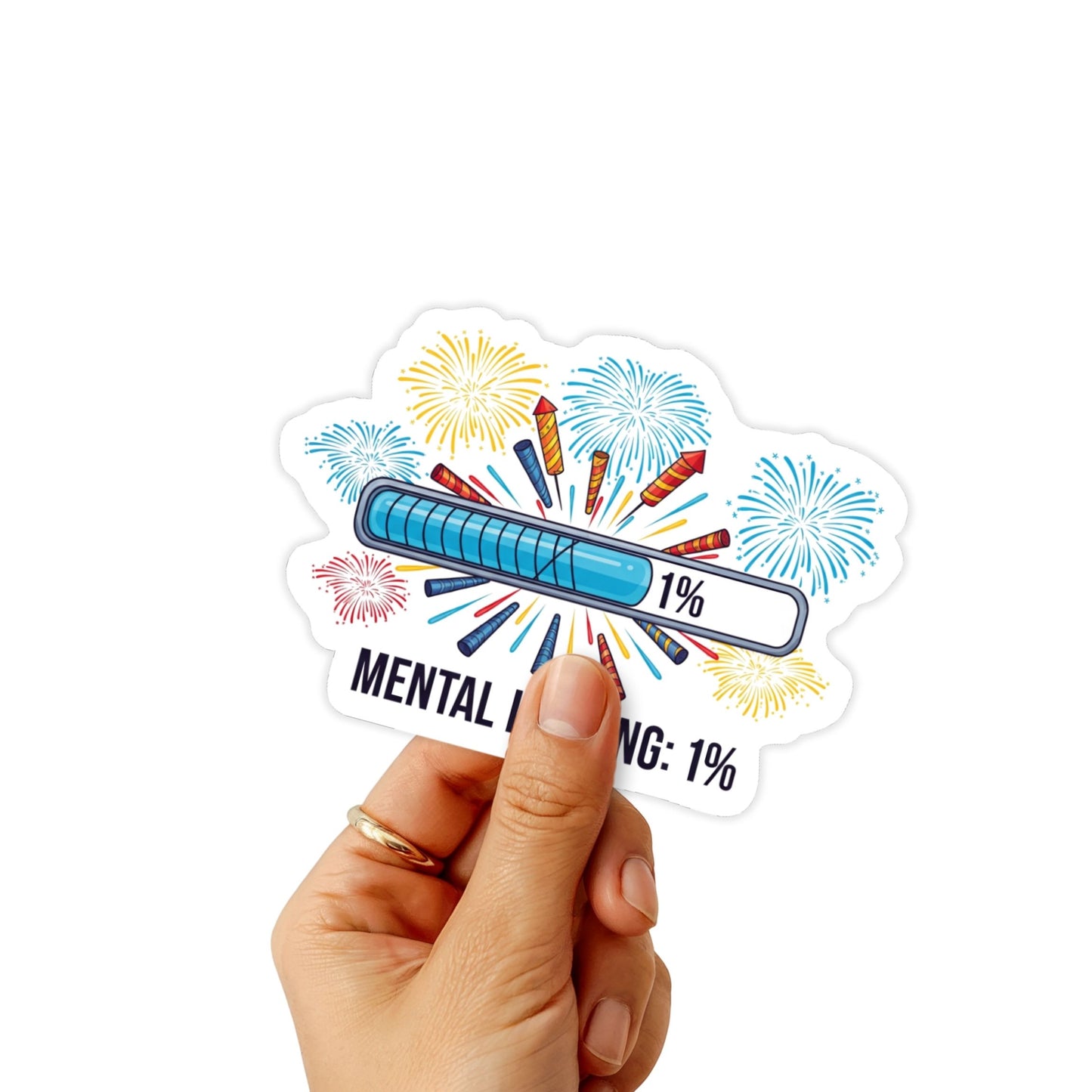 Mental Loading 1% Funny ADHD Sticker - Neurodivergent Tech Decal