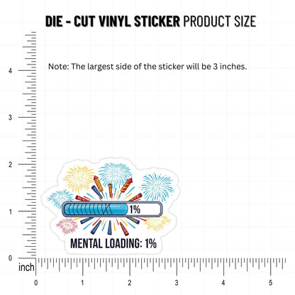 Mental Loading 1% Funny ADHD Sticker - Neurodivergent Tech Decal