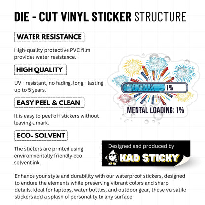 Mental Loading 1% Funny ADHD Sticker - Neurodivergent Tech Decal