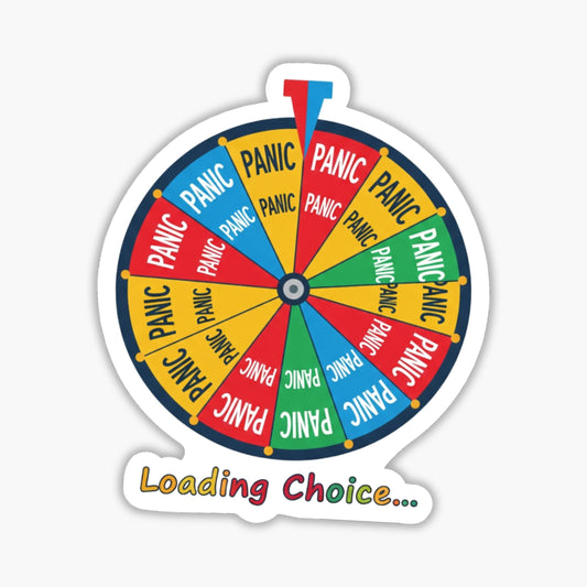 Decision Paralysis Sticker - Loading Choice Panic Wheel Decal