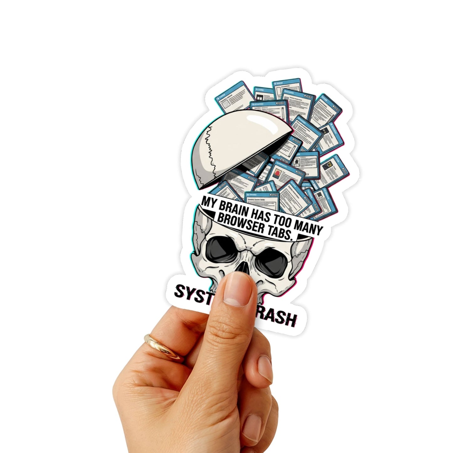 ADHD Laptop Sticker - My Brain Has Too Many Tabs Neurodivergent Vinyl