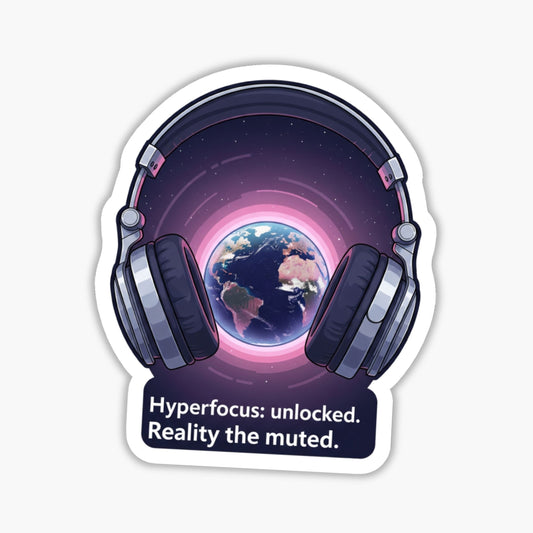 ADHD Hyperfocus Sticker - Reality Muted Vinyl Decal