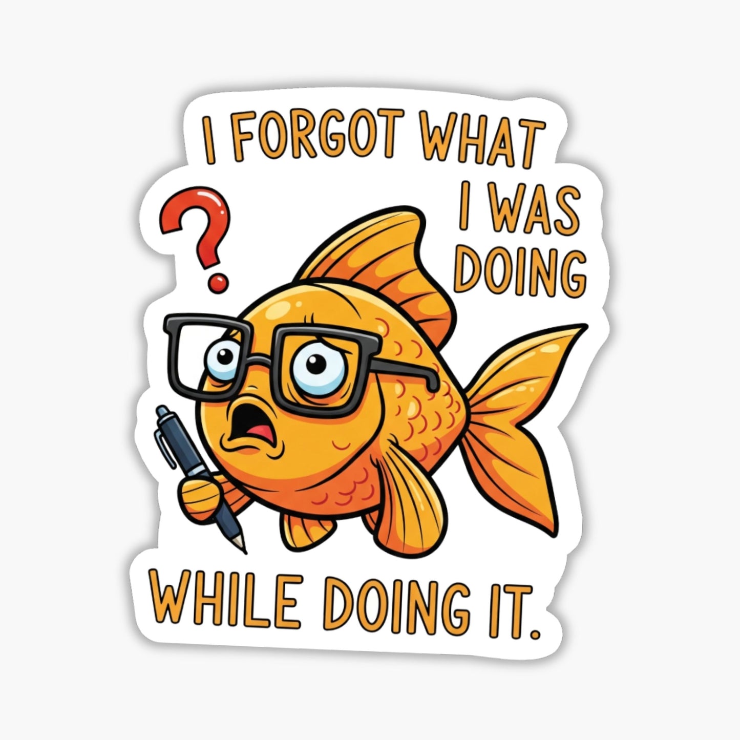 Neurodivergent Humor Sticker - Buffer Overflow Goldfish Vinyl Decal