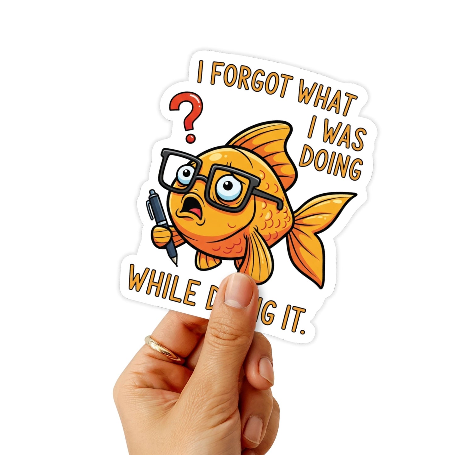 Neurodivergent Humor Sticker - Buffer Overflow Goldfish Vinyl Decal