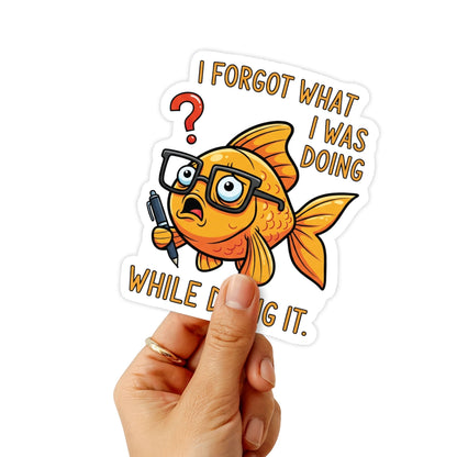 Neurodivergent Humor Sticker - Buffer Overflow Goldfish Vinyl Decal