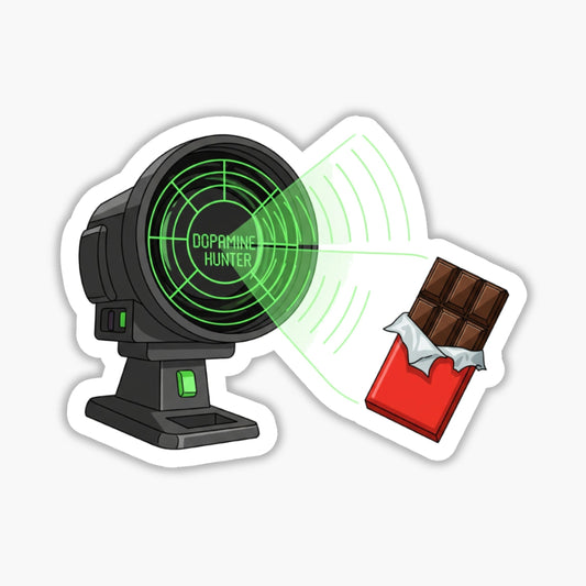 Dopamine Hunter Sticker - Funny ADHD Brain Radar Decal
