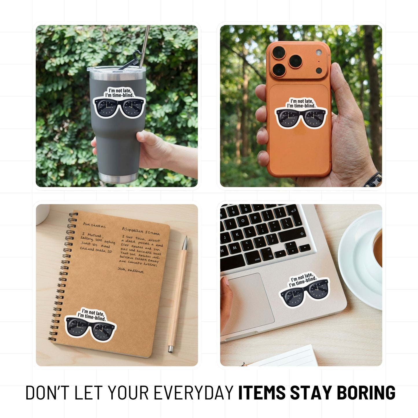 ADHD Time Blindness Sticker - Retro Sunglasses Vinyl Decal