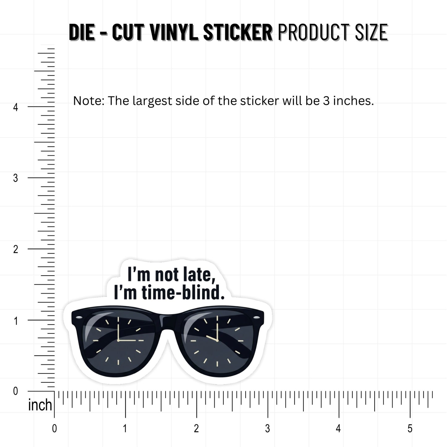 ADHD Time Blindness Sticker - Retro Sunglasses Vinyl Decal