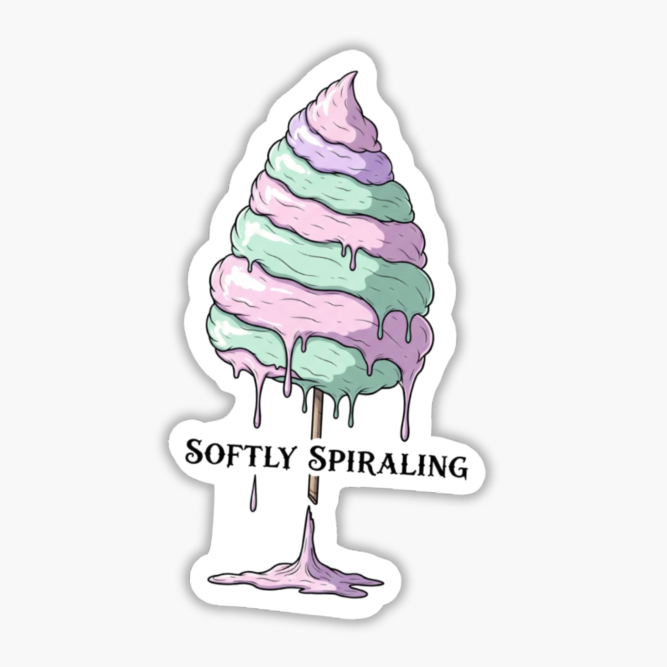 Sofly Sticker Softly Spiraling Neurodivergent Humor Sticker - KAD STICKY – KAD Sticky ...