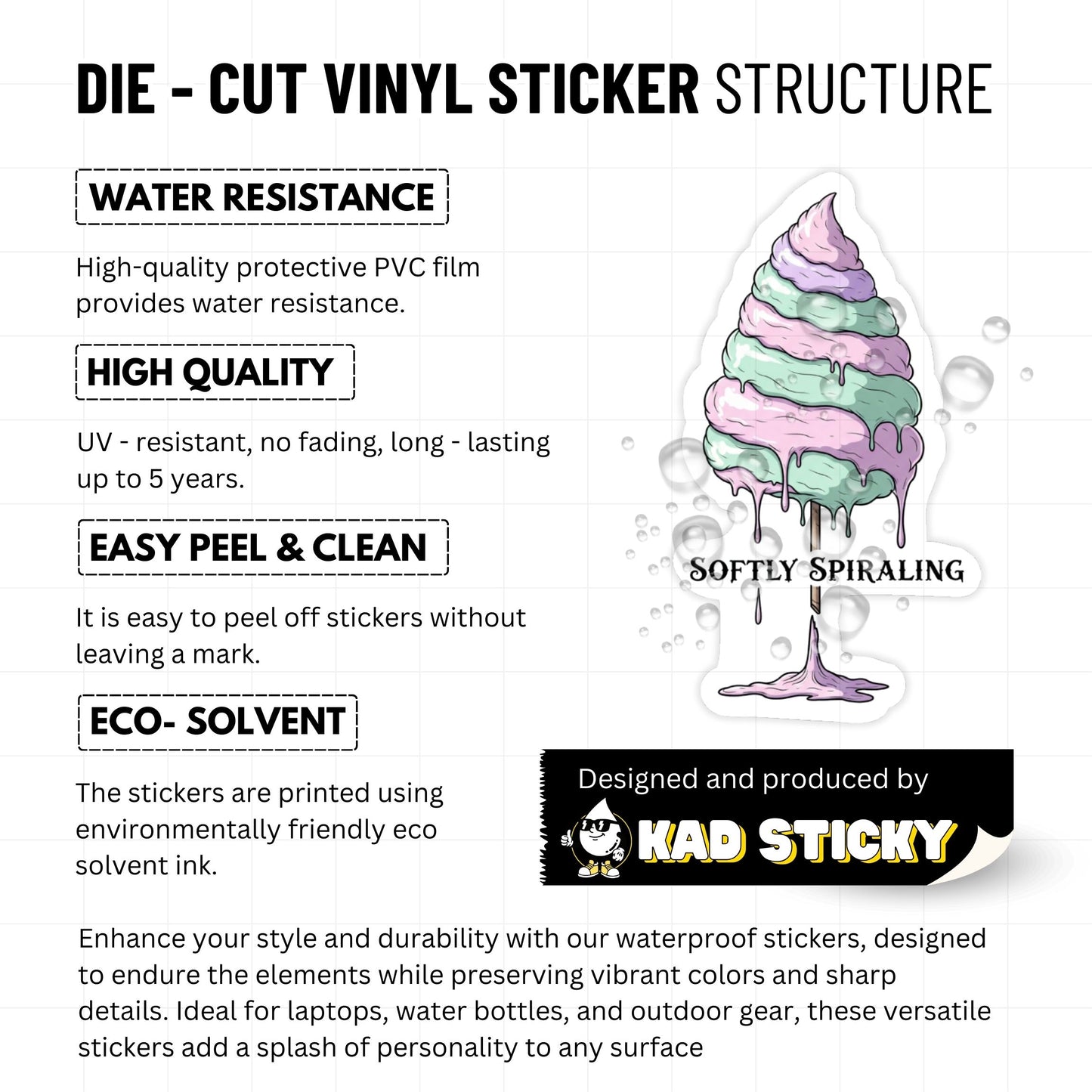 Neurodivergent Humor Sticker - Softly Spiraling Cotton Candy