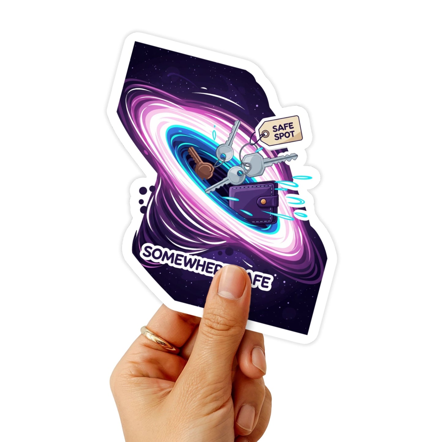 ADHD Humor Sticker - Put It Somewhere Safe Black Hole Decal