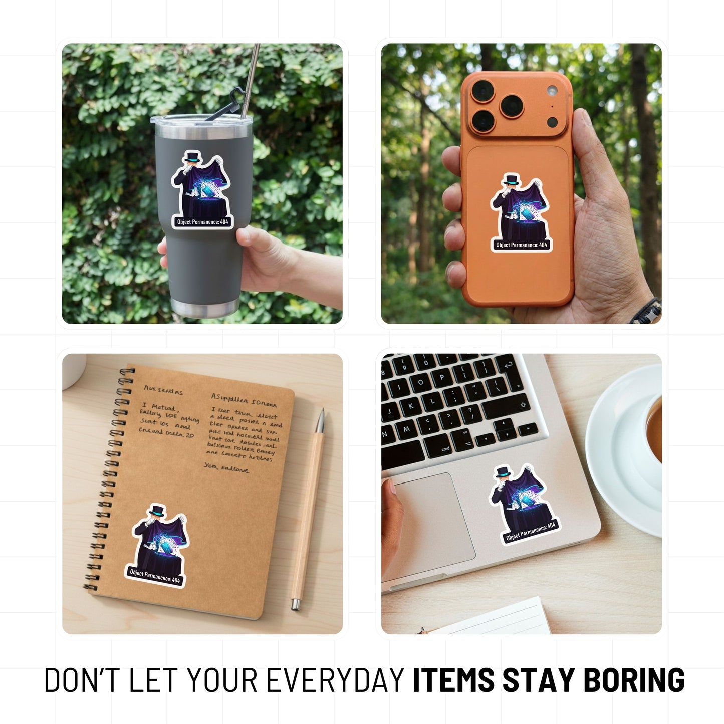 ADHD Object Permanence Sticker - Pixel Error 404 Magician Decal
