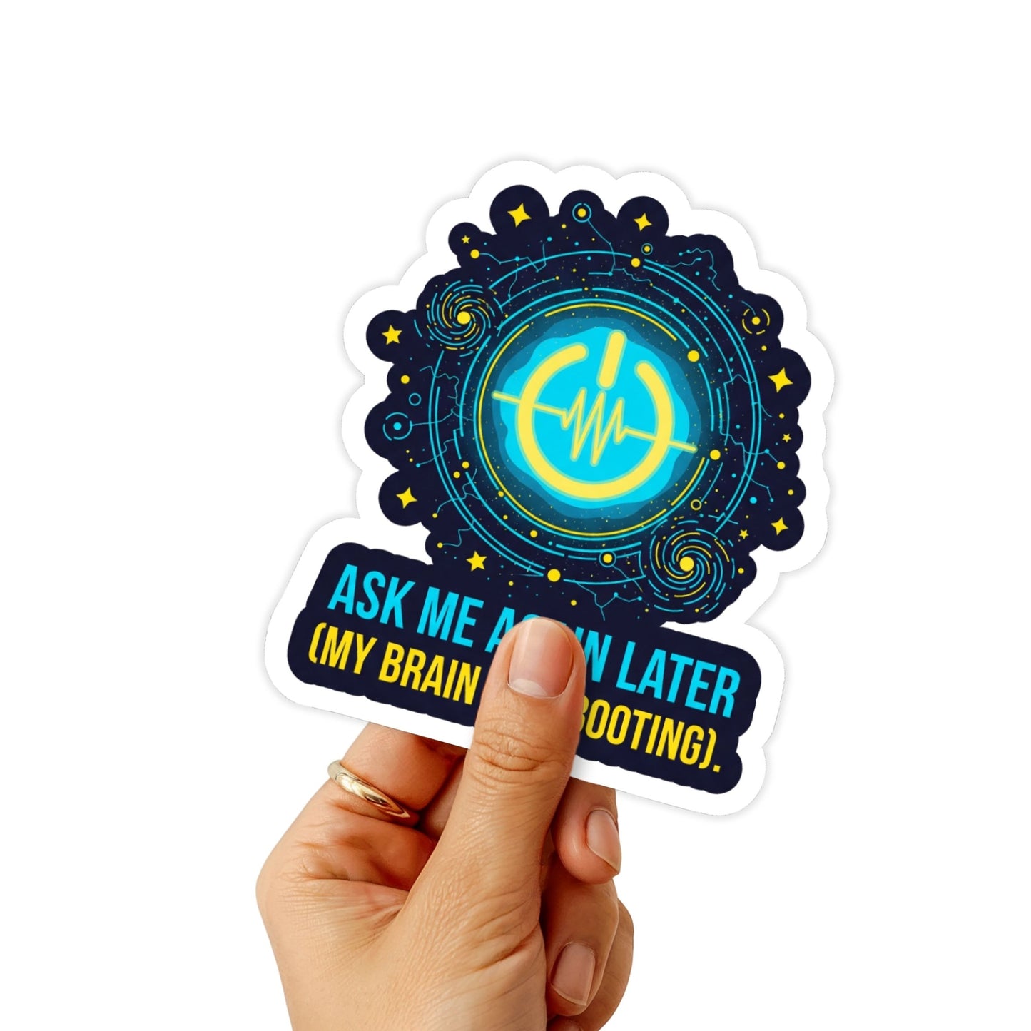 Neurodivergent ADHD Sticker - System Reboot Brain Humor