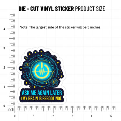 Neurodivergent ADHD Sticker - System Reboot Brain Humor