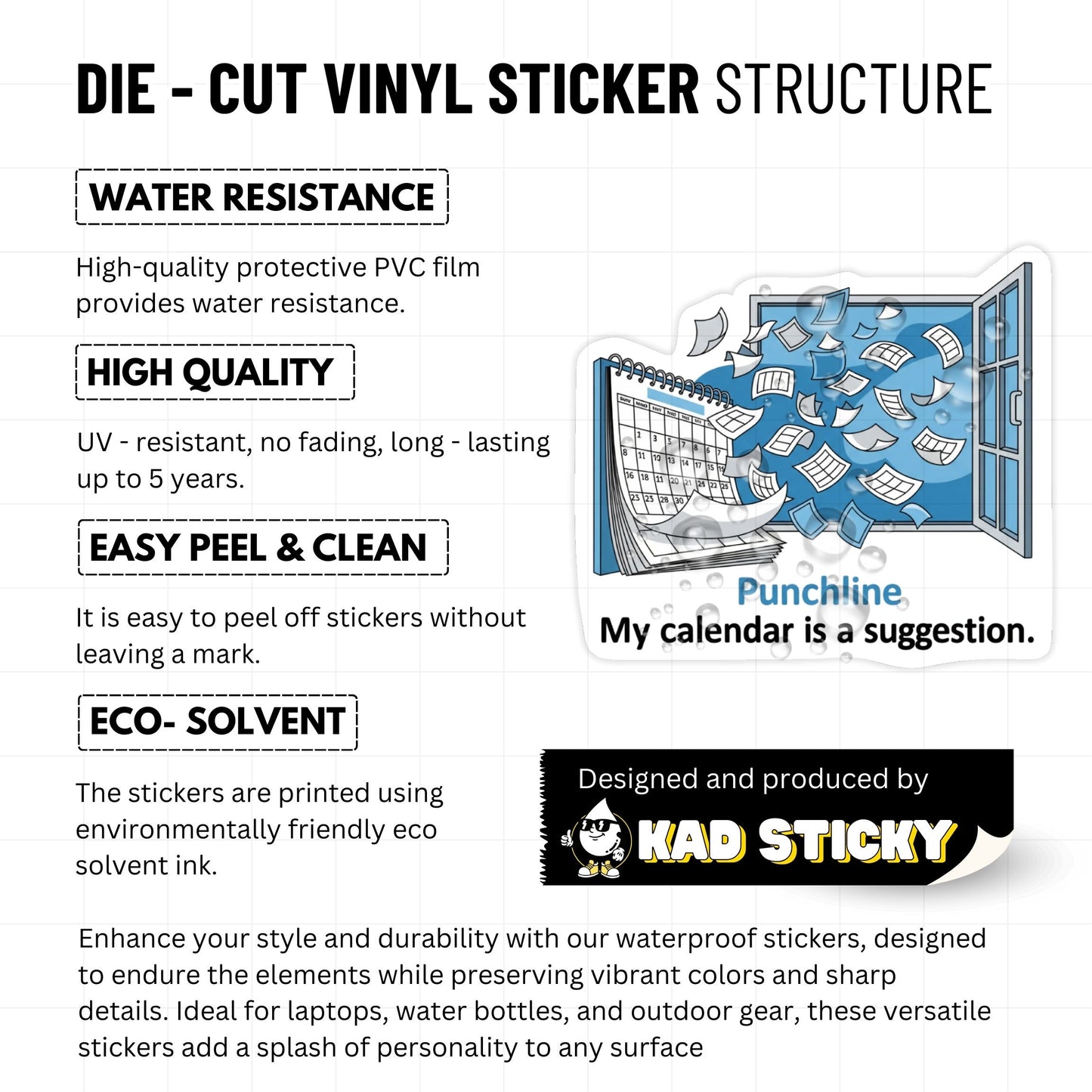 My Calendar Is A Suggestion ADHD Planner Sticker - Breezy Blue