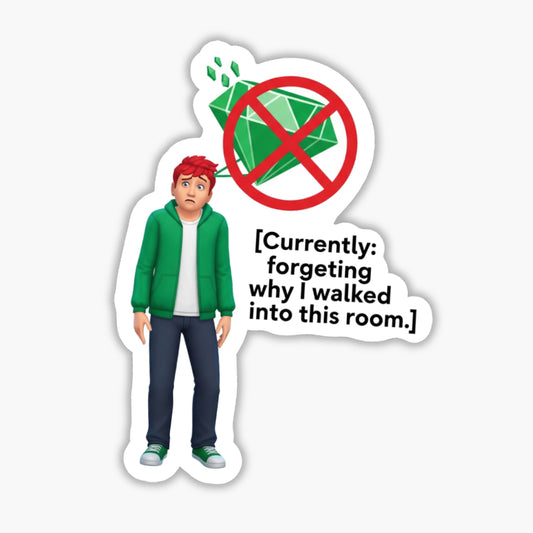 ADHD Humor Sticker Mission Aborted Sim Decal - Matte Vinyl