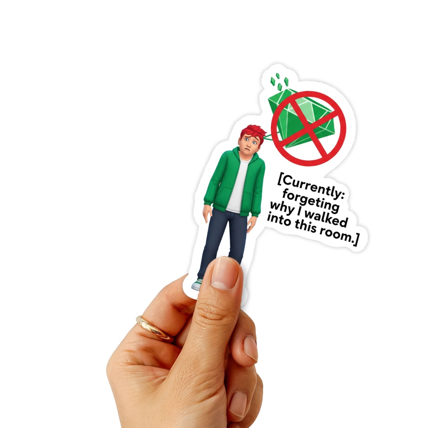 ADHD Humor Sticker Mission Aborted Sim Decal - Matte Vinyl