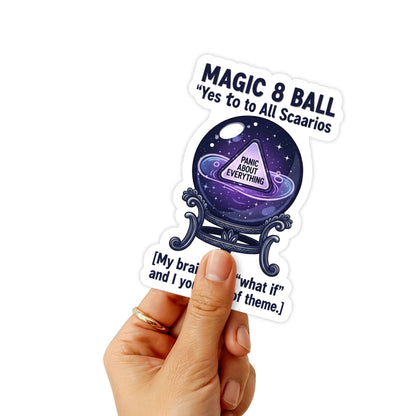 Overthinking Sticker Magic 8 Ball What If Anxiety Vinyl Decal