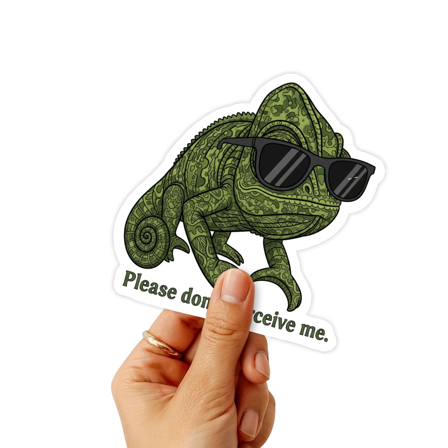 Do Not Perceive Chameleon Sticker Funny Introvert Matte Decal