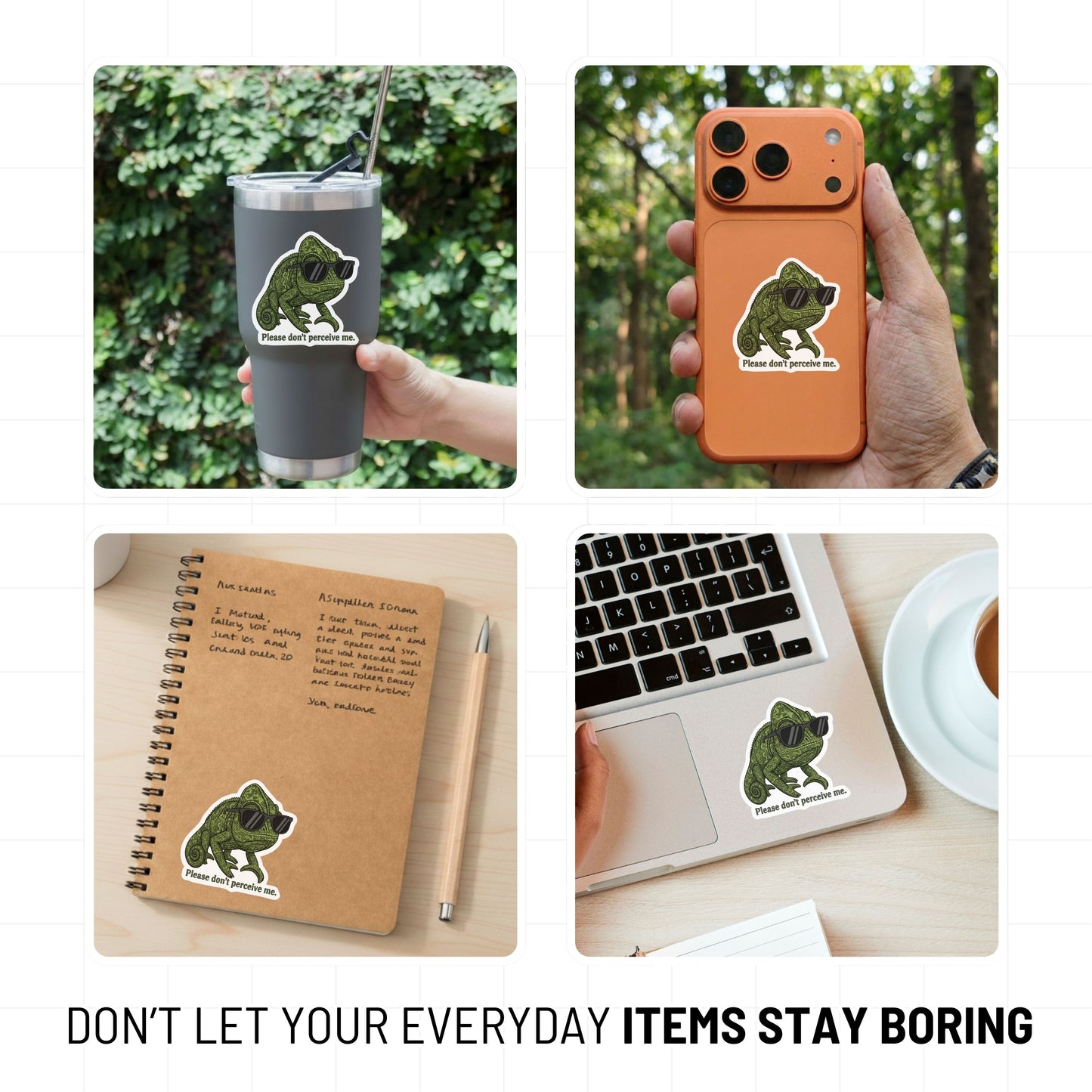 Do Not Perceive Chameleon Sticker Funny Introvert Matte Decal