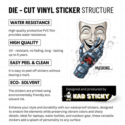 ADHD Masking Low Battery Sticker Cyberpunk Neurodivergent Decal