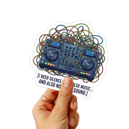 Sensory Overload Sticker - DJ Mixer Silence and Music Vinyl Decal