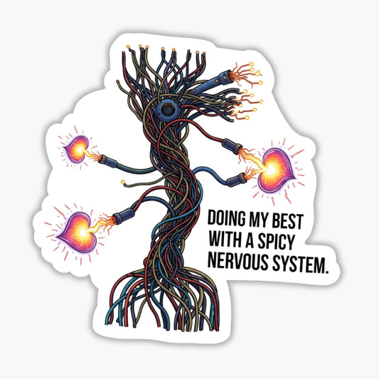 Spicy Nervous System Sticker - Doing My Best Neurodivergent Vinyl Decal