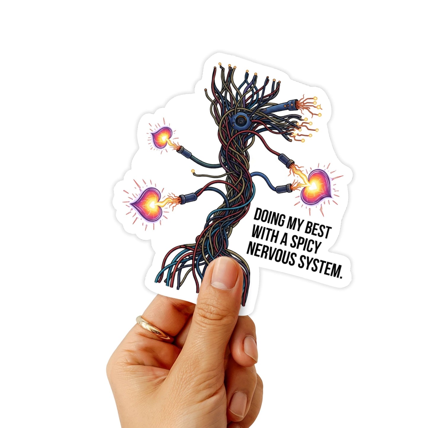 Spicy Nervous System Sticker - Doing My Best Neurodivergent Vinyl Decal