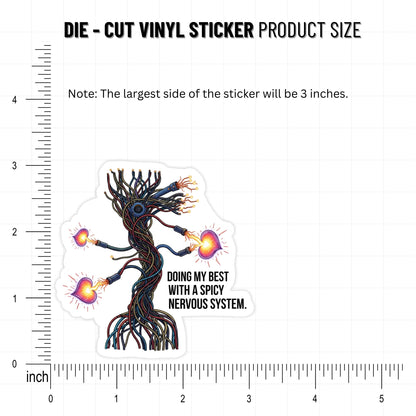 Spicy Nervous System Sticker - Doing My Best Neurodivergent Vinyl Decal