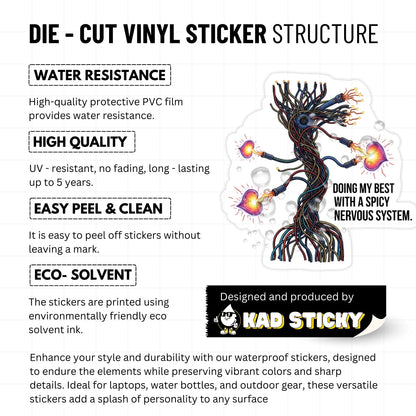 Spicy Nervous System Sticker - Doing My Best Neurodivergent Vinyl Decal
