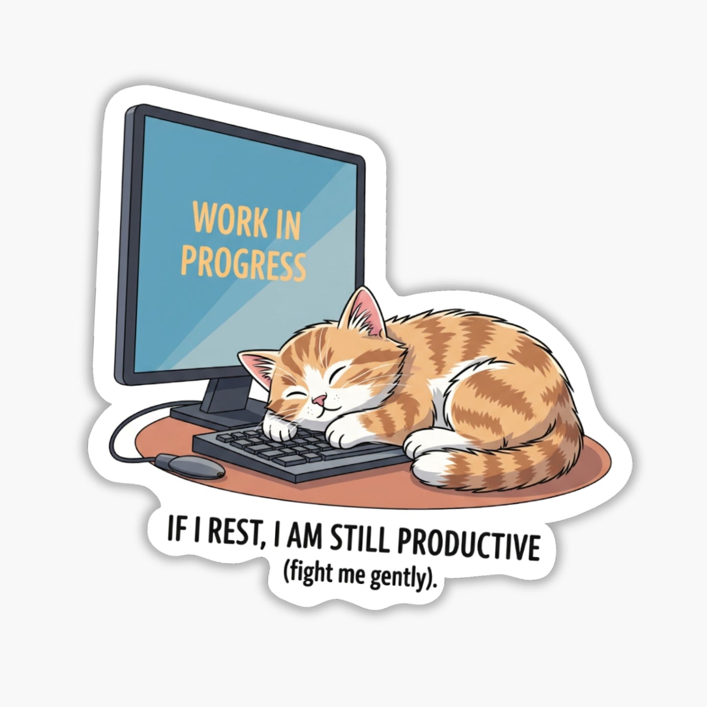 Neurodivergent Cat Sticker - Rest is Productive Vinyl Decal