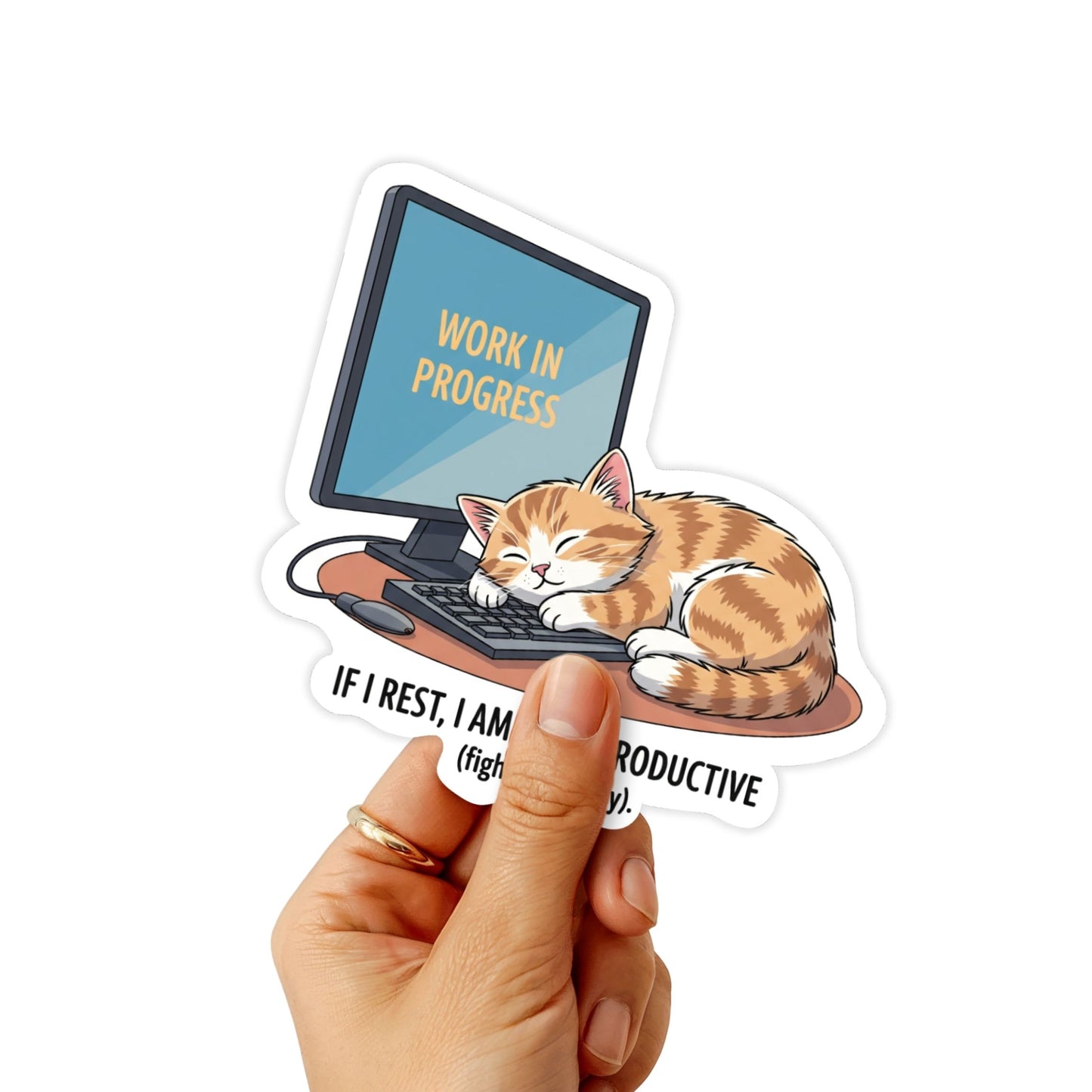 Neurodivergent Cat Sticker - Rest is Productive Vinyl Decal