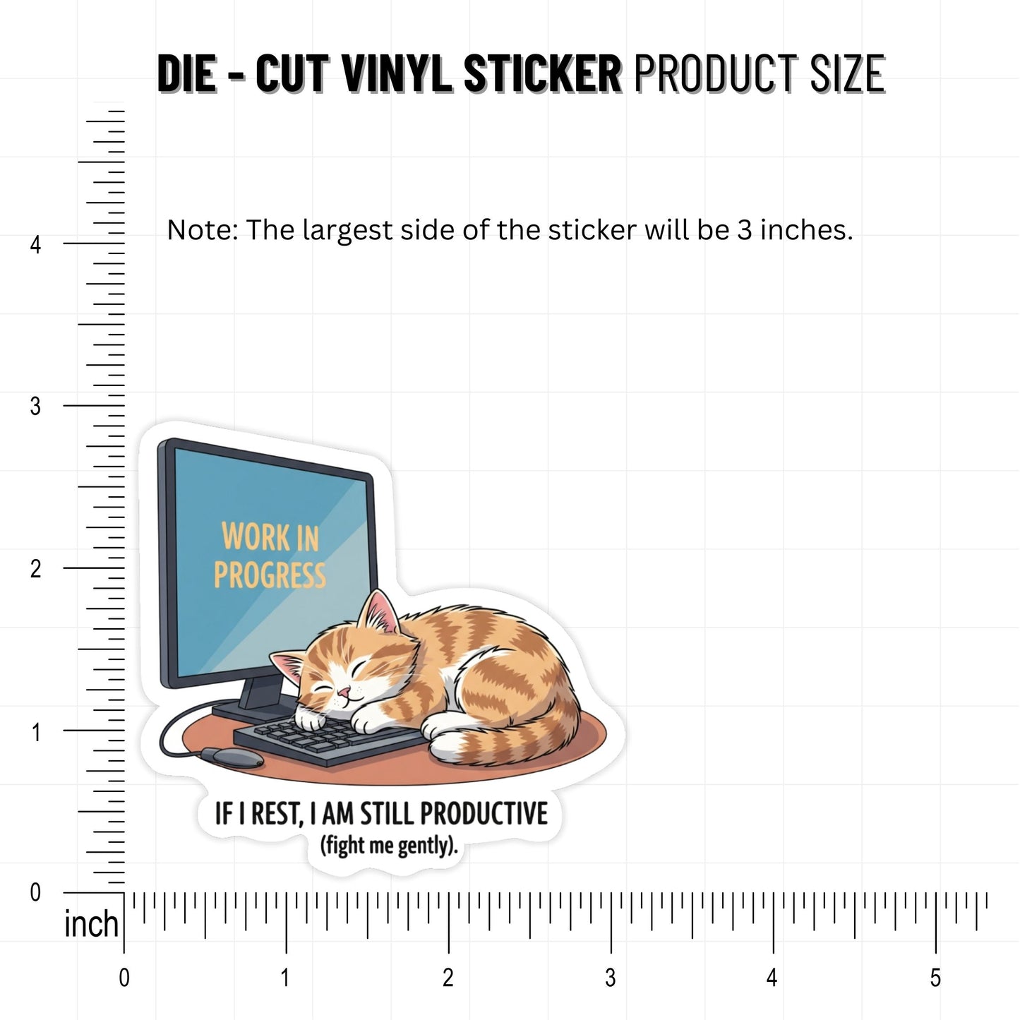 Neurodivergent Cat Sticker - Rest is Productive Vinyl Decal