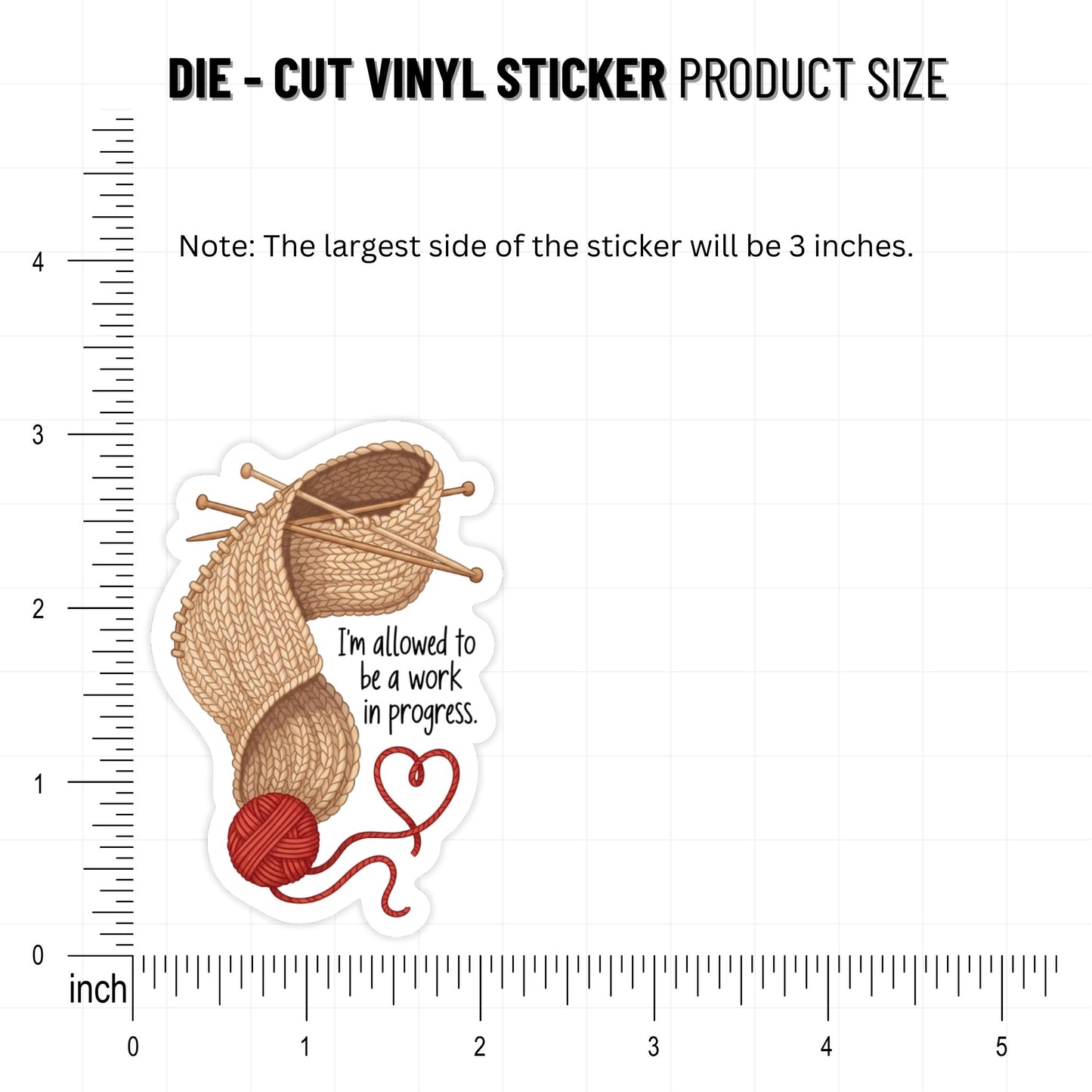 Work in Progress Sticker - Still Knit-Picking Neurodivergent Decal